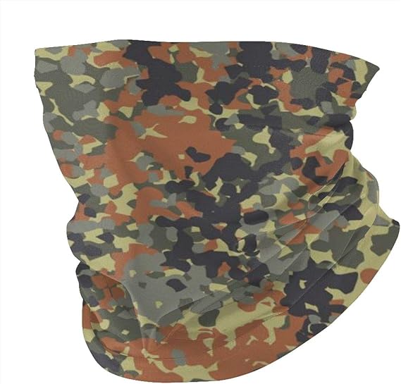 German Flecktarn Camouflage Five Abstract Face Mask Bandanas Scarf