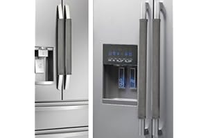 Nuovoware Refrigerator Door Handle Covers Set of 4, Make Kitchen Appliance Fridge Oven Microwave Dishwasher Clean,Protect Antiskid Washable Decor Cloth,Keep Off Smudges Fingerprint Oil Stain, Gray