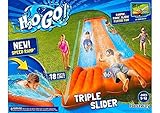 Go Triple Slider Kids Outdoor 3-Person Water Slide with Splash Lagoon for Big-Splash-Take-Off, Orange