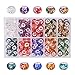 PH PandaHall 100pcs Large Hole Beads, European Beads Garden Decor Beaded 10 Colors Spray Painted Glass Loose Beads for European Bracelet Making Indoor Outdoor Yard Patio Plant Pot Flower Hole: 5mm