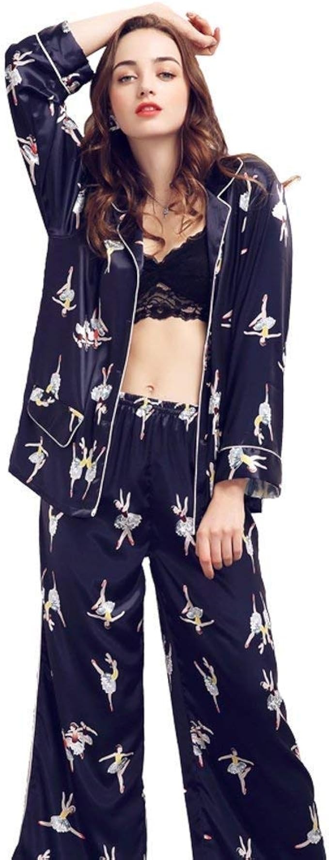 Women's Silk Pajama Set Pajamas Sleepwear Loungewear Clothing 2018