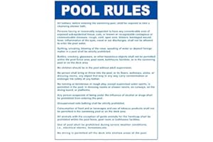 AQUATIC TECHNOLOGY, INC. Pool Rules Sign - 18 x 24 Inches - Plastic
