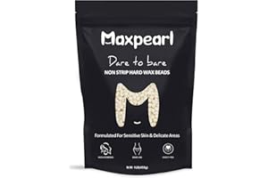 Maxpearl Wax Beads for Facial Hair Removal, 1LB Hypoallergenic Hard Wax Beans with Natural Ingredients for Sensitive Skin, Eyebrows, Upper Lip, Chin, Sideburns, Neck & More
