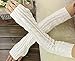 Oryer 2 Pairs Womens Winter Knit Long Fingerless Gloves - Thumbhole Arm Warmers