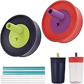Replacement Lid for Owala Kids Insulation 15 Oz and 12 Oz, Spill Resistant Replacement Cap, Flexible Removable Straw, Easy to Clean, BPA-Free Dishwasher Safe, Accessories for Owala Kids, Navyblue Pink