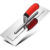 Stainless Steel Finishing Trowel 13.7"x4.1" – Professional Masonry Trowel with Ergonomic Grip for Drywall, Plastering, Wallbo