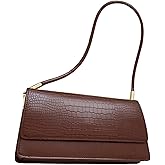 SweatyRocks Women's Crocodile Embossed Flap Shoulder Handbags Elegant Vintage Small Underarm Purses