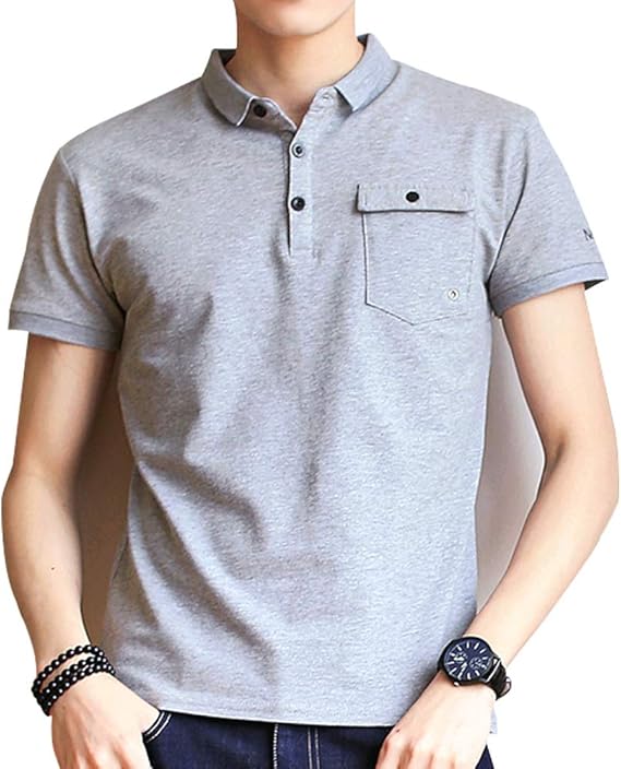 Amazon Uninest メンズ 半袖 ポロシャツ ゴルフシャツ Tシャツ 綿 無地 Polo ビジネス スポーツ 紳士 カジュアル Xl 日本mサイズ グレー ポロシャツ 通販