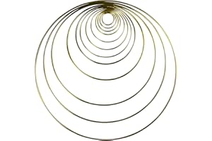 ZELIKOVITZ Metal Dreamcatcher Craft Ring Hoop Brass Plated - 12 Sizes (27" - 68.5cm)