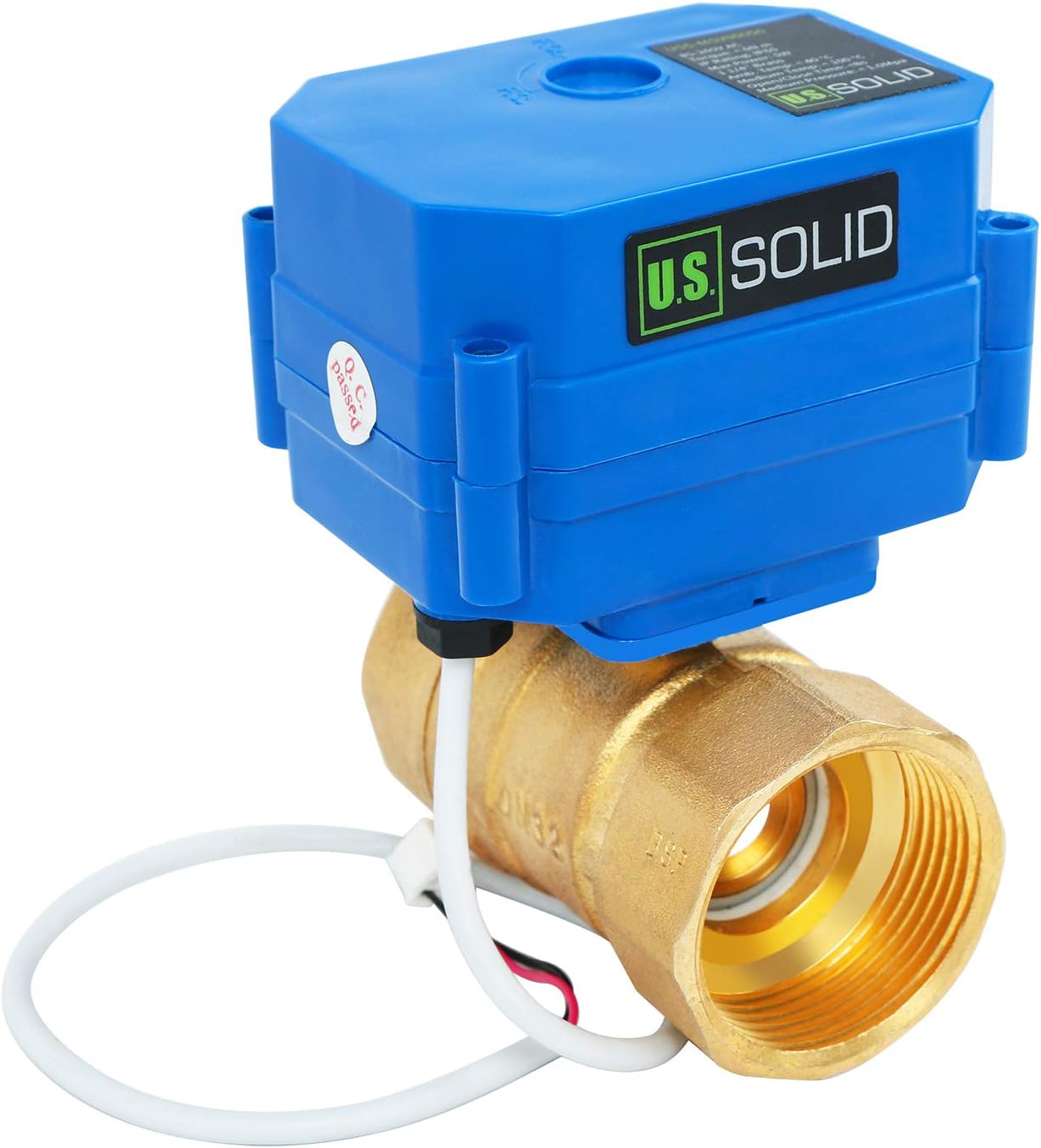 U.S. Solid 1 1/4" Brass Motorized Ball Valve 220V AC (85-265 V AC) DN32 Electrical Ball Valve, 2 Wire Auto Return Setup - Image 3