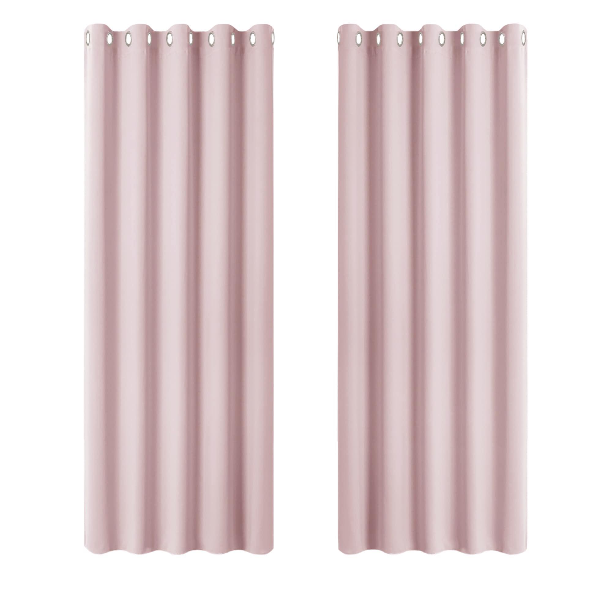 PONY DANCE Pink Window Curtains for Girl's Bedroom - Nursery Thermal Curtain Curtains &Drapes with Eyelet Top for Window Treatment for Kids, Set of 2, 66 Inch Width x 72 Inch Drop, Light Pink — image 1