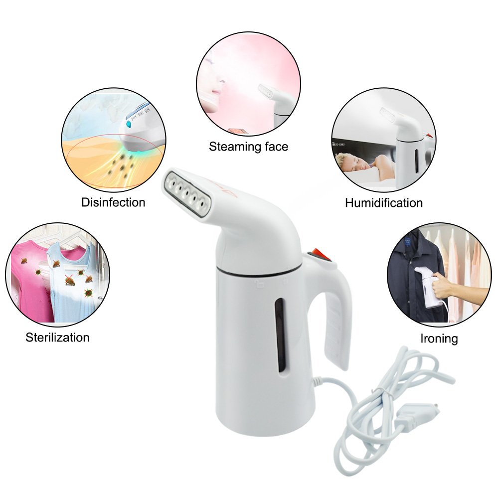 Garment Steamer Travel Fabric Steamer with 150ml Water Tank 45 Seconds Heat-Up Auto Shut-Off Safety Protection Perfect for Home & Hotel