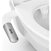 Ultra-Slim Bidet Attachment for Toilet - Dual Nozzle (Frontal & Rear Wash), Adjustable Water Pressure, Non-Electric, Cold Fresh Water, Easy to Install, Fits Existing Toilets (White)