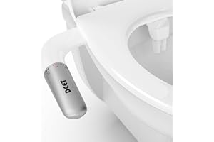 DCET Ultra-Slim Bidet Attachment for Toilet - Dual Nozzle (Frontal & Rear Wash), Adjustable Water Pressure, Non-Electric, Cold Fresh Water, Easy to Install, Fits Existing Toilets (White)