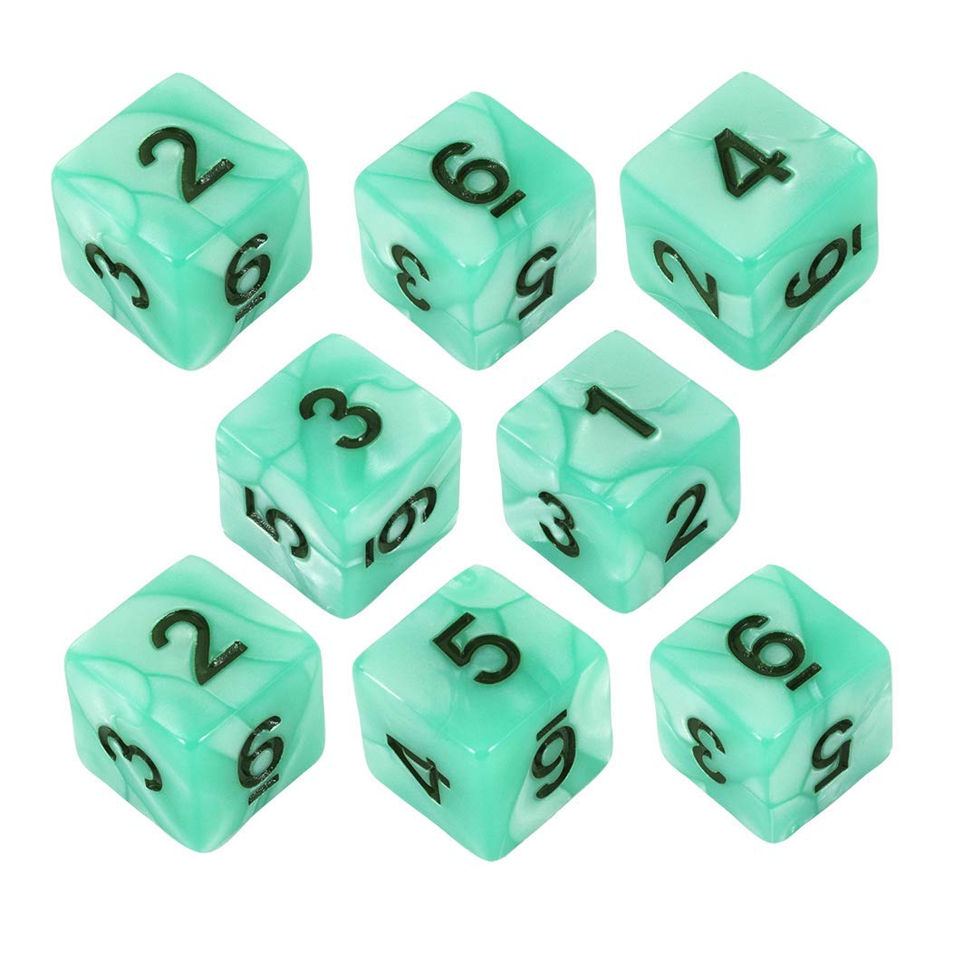 Paladin Roleplaying Turquoise Pearl Dice - 8D6 Set - 'Aqua'