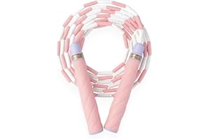 YUEDONG Marshmallow-Soft Kids Skipping Rope - Pain-Free Beaded Jump Rope for Beginners, Ultra-Soft Grip & TPU Beads, Adjustab