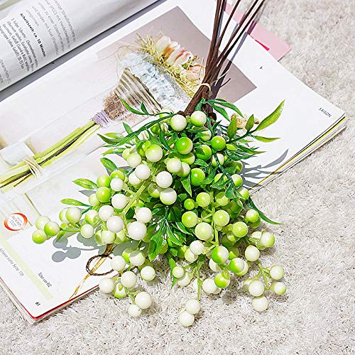RB 30Pcs Artificial Berries Stamens Decor for DIY Garland and Holiday Ornaments, Christmas Artificial Berry with Stems leaves for Home wedding Decor and Festival
