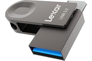 Lexar E32C 128GB Type-C USB Flash Drive, USB-A&USB-C 3.2 Gen 1 Dual Drive OTG 100MB/s Read, Thumb Drive Swivel Design Jump Dr