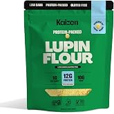 Kaizen Lupin Flour 2lbs, 12g Protein, 1g Net Carb, Keto, Gluten-Free Baking | High Fiber Ground Lupini Bean Flour, Low Carb,