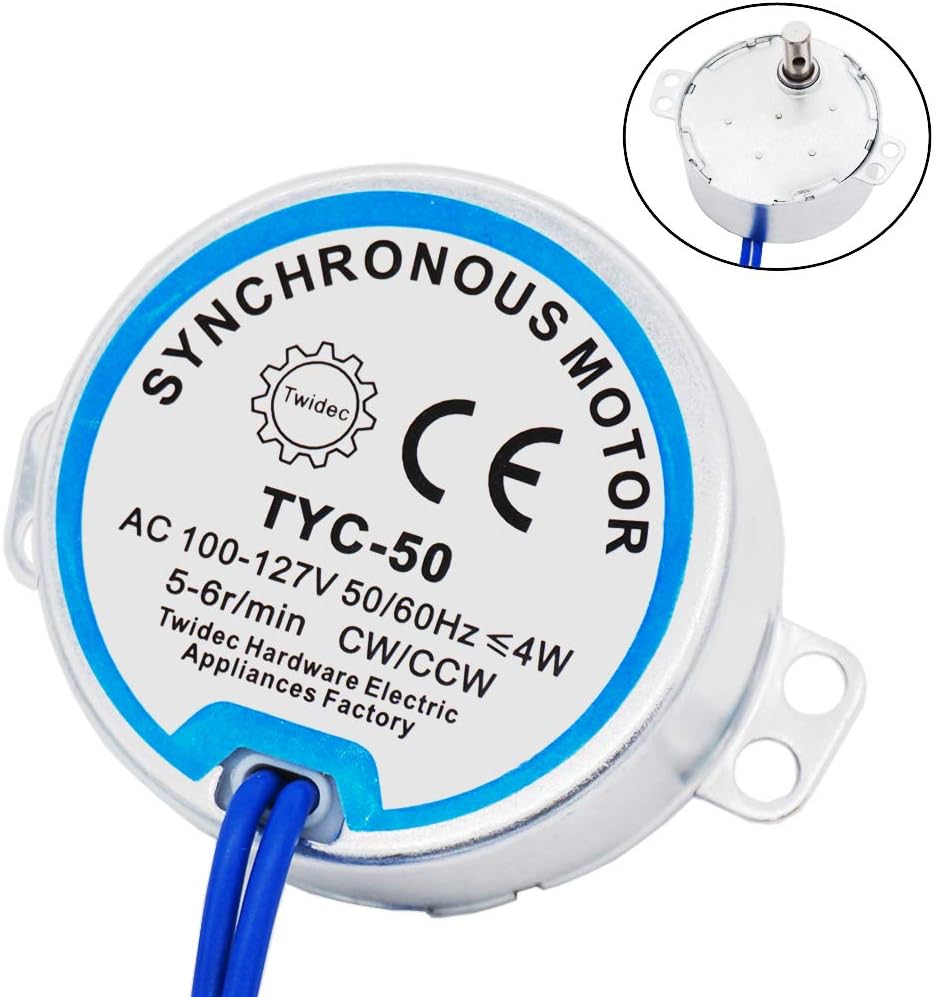 Twidec/Synchronous Motor AC100~127V 50/60HZ Turntable Synchron Motor 4W CW/CCW Electric Motor 5-6RPM/MIN TYC-50-501 - - 