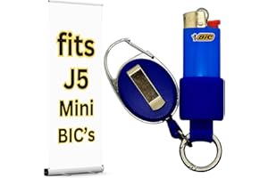 LIGHTER LOCATORS Mini BIC Retractable Lighter Holder - 10 Colors - Perfect Keychain Lighter Holder for J5 BIC Lighters | Lighter Not Included