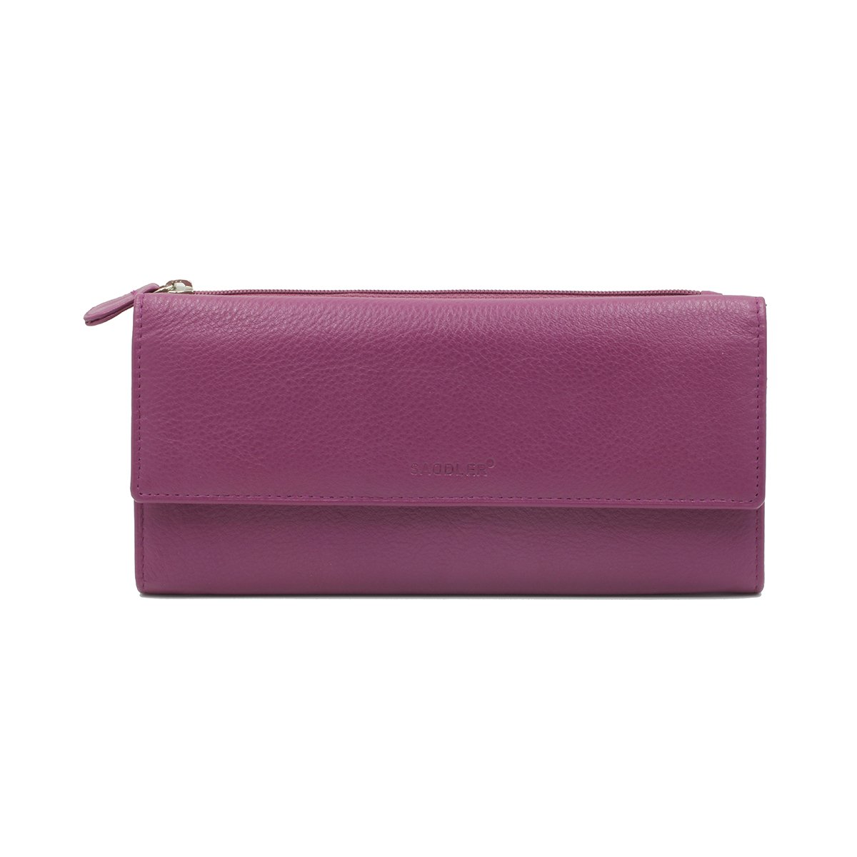 SADDLER Real Leather RFID Trifold Wallet – Women's Luxury Clutch Purse with Multi Zipped Coin Pockets & Card Slots | Secure & Elegant Gift