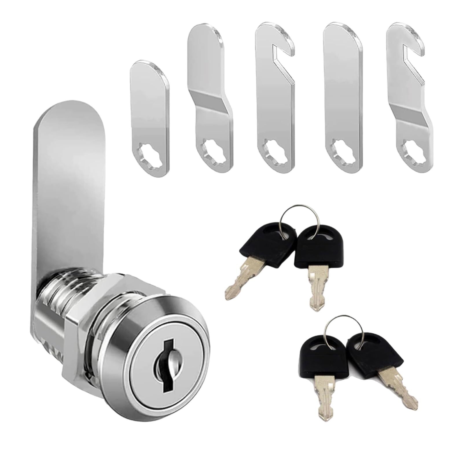 NVTEGR 10 Pack Cam Lock, Cabinet Lock, 4 Keys, Comes with 5 Different Lock Plates, Security Locker Locks, Cabinet Locks, Suit for Mailboxes Locker Toolboxe Filing Cabinet Letter Box Lock
