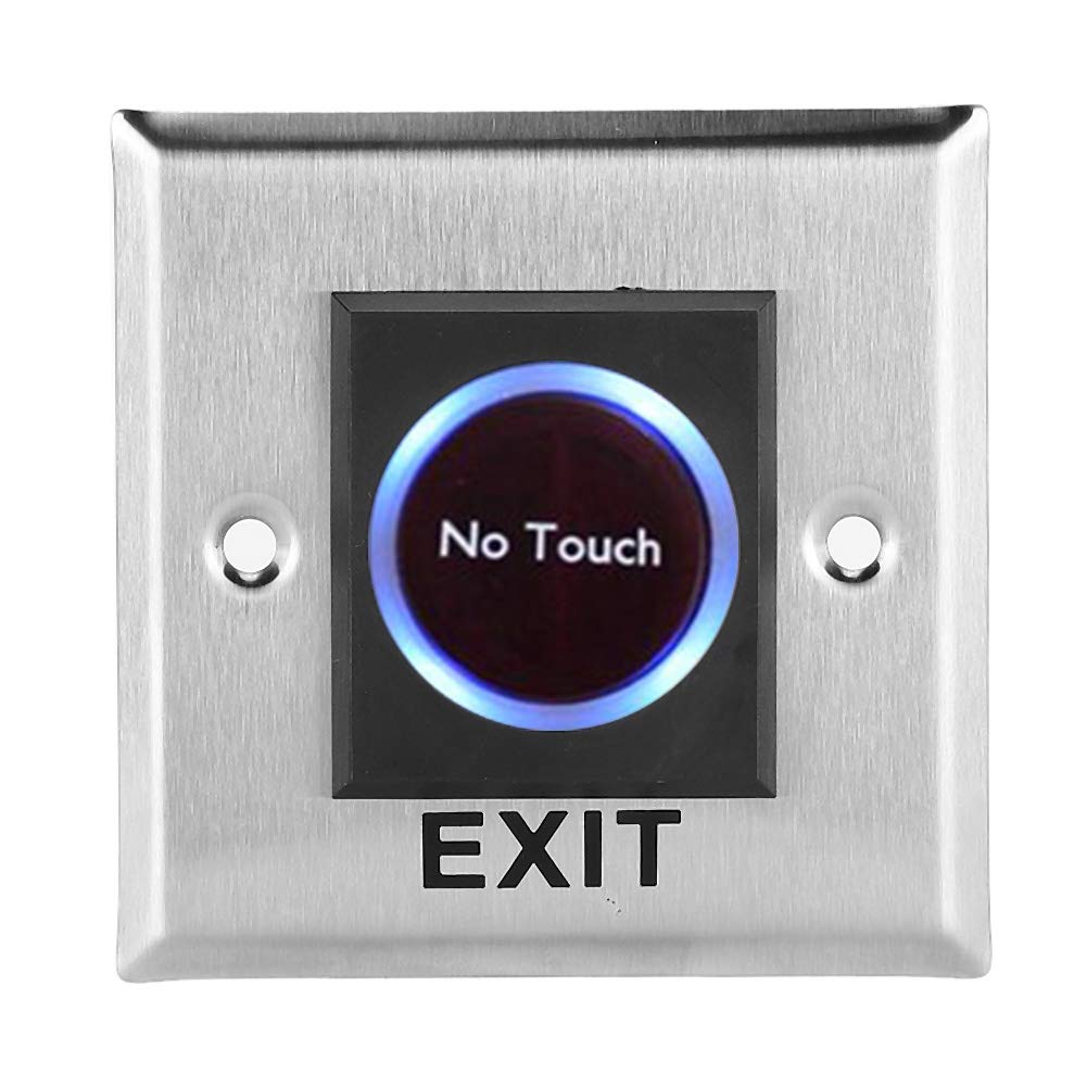 Infrared Sensor Switch, DC 12V Contactless No Touch Door Exit Button with Backlight for Access Control System, Touch-free Sensor Switch