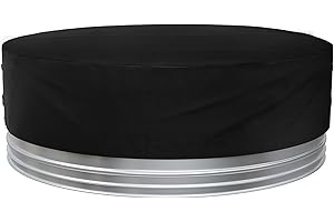 iBirdie Outdoor Waterproof 8 Feet Stock Tank Pool Cover, 95, 96, 97 inch Round Hot Tub Covers for Water Ice Bath Cold Plunge Pools, 600D Heavy Duty Weatherproof