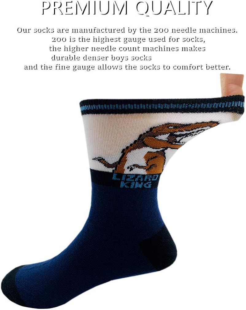 Kids Boys Cartoon Dinosaurs Pattern Sport Socks 10 Pairs: Clothing