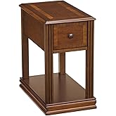 Signature Design by Ashley Breegin Chair Side End Table, 1 Drawer, 1 Fixed Shelf, Veneers, Wood, 13.13" W x 22.13" D x 23" H,