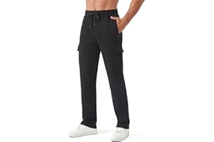 Zylioo Men's Extra Long Sweatpants with Pockets Fits Over 6ft Open Bottom Joggers Wide Leg Athletic Pants for Tall Men