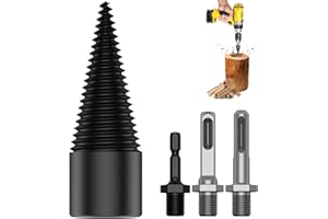 Firewood Log Splitter, 32mm 42mm High-Carbon Steel Easy Split Drill Bit, Wood Splitting Drill Bit with Hex/Round/Square Shank