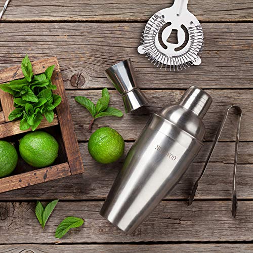 Labeol Cocktail Shaker Set Cocktail Mixing Set Edelstahl Bar Zubehör 12 Teiliges mit Bambus Aufbewahrung für Zuhause… – Bild 6