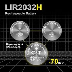 CT-ENERGY LIR2032 Rechargeable Batteries 3.7V with