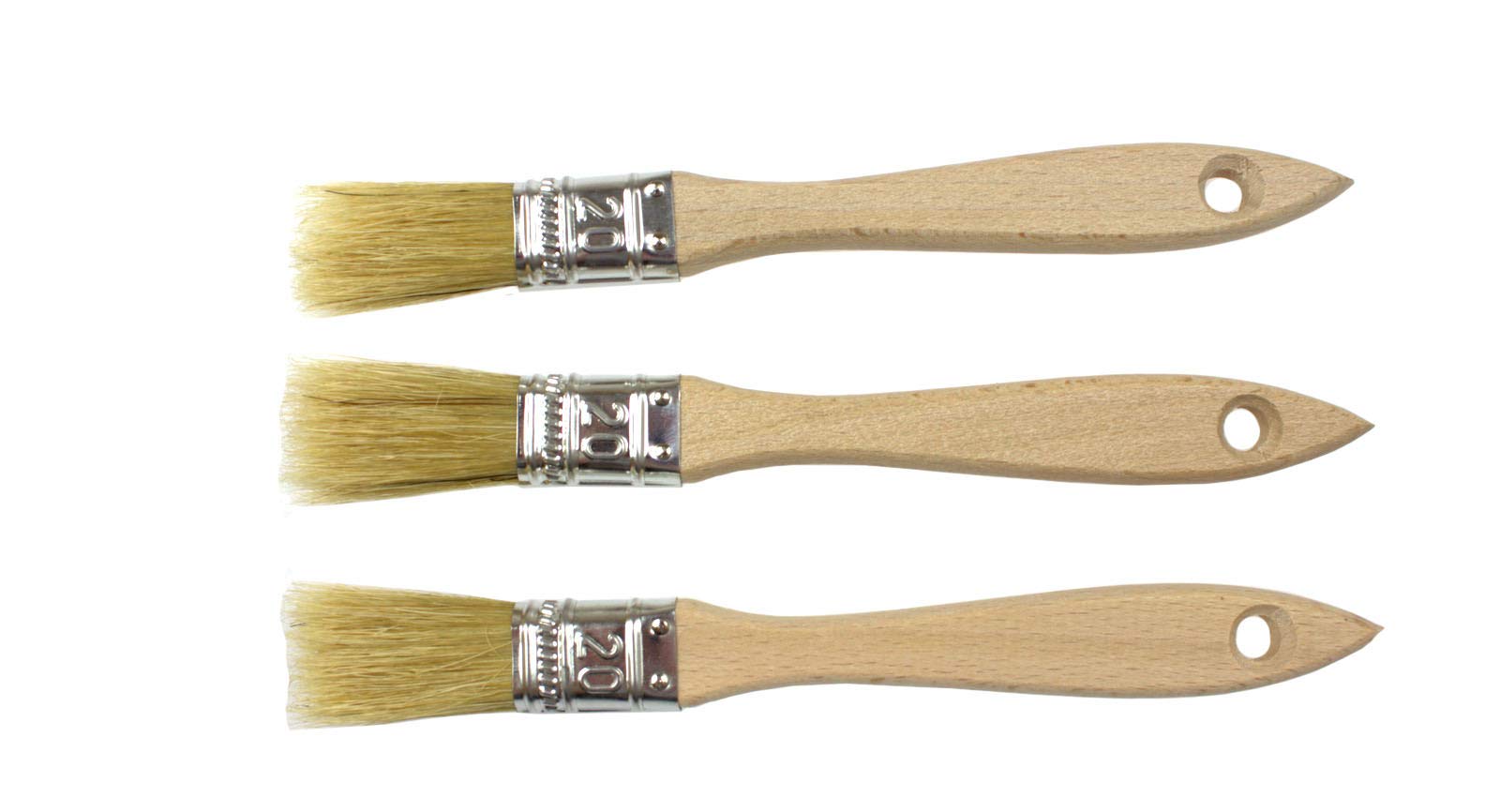 POL-BRUSH Small Paint Brushes Set - Professional Multipurpose Flat Paint Brush - Good for Walls, Ceiling Paint, Fence, Shed, and Decking - Precision Cutter Brush – 3 pcs Size 0,78” (20 mm)