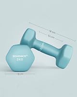 SONGMICS Dumbbells Set 2 x 2kg Hex Neoprene Coated Pale Blue SYL904Q01 view 7