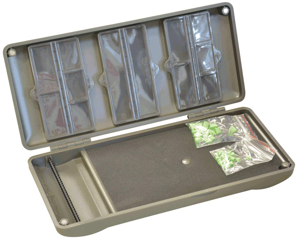 Korda Rig Safe Combi, Compact Storage Solution, Aluminium, Holds Up to 20 Rigs, 12 Compartments, Magnetic Fasteners, Foam Board, Supplied with Pins, Durable Design for Anglers, Lightweight Portable