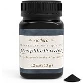 Godora Artist Graphite Powder for Drawing and Shading, 12 Oz | 340g jar supports broad shading, smooth gradients, tonal studies and repeated dry-media art sessions.