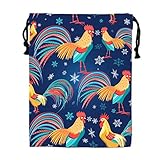 Snow Rooster Drawstring Bags Waterproof Party