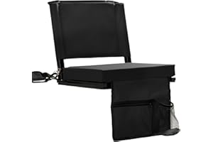 FZGhome Stadium Seats with Back Support for Bleachers, Portable Padded Folding Bleacher Chairs with Back and Cushion, 3 Large