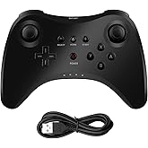 OSTENT Extension Wireless Pro Controller Compatible for Nintendo Wii U Gamepad Console Color Black