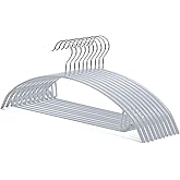 Nature Smile Non Slip PVC Coating Sweater Hangers,Dress Suit Coat Hangers,Shoulder Bump Free Golf T Shirts Clothes Hangers (Silvery Grey Color 10 Pack)