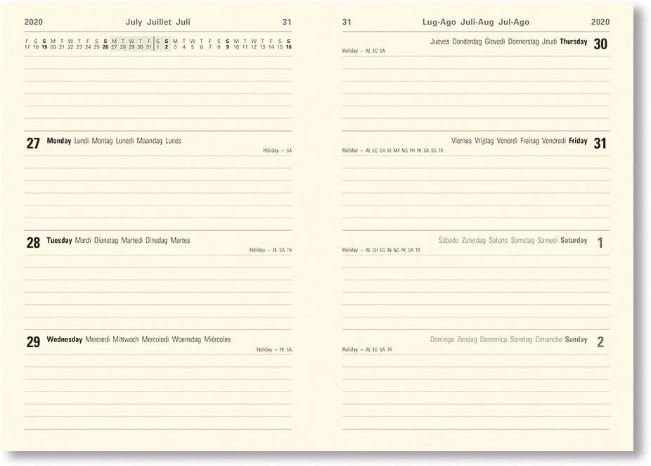 LETTS A5 Two Tone Week to View 20/21 Academic Diary red,21-030759 - Image 3