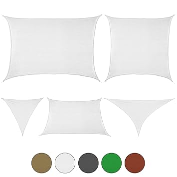 BB Sport Sonnensegel in verschiedenen Größen und Farben Sonnenschutz Windschutz Schattenspender, Farbe:Kokos, Größe (Fläche):