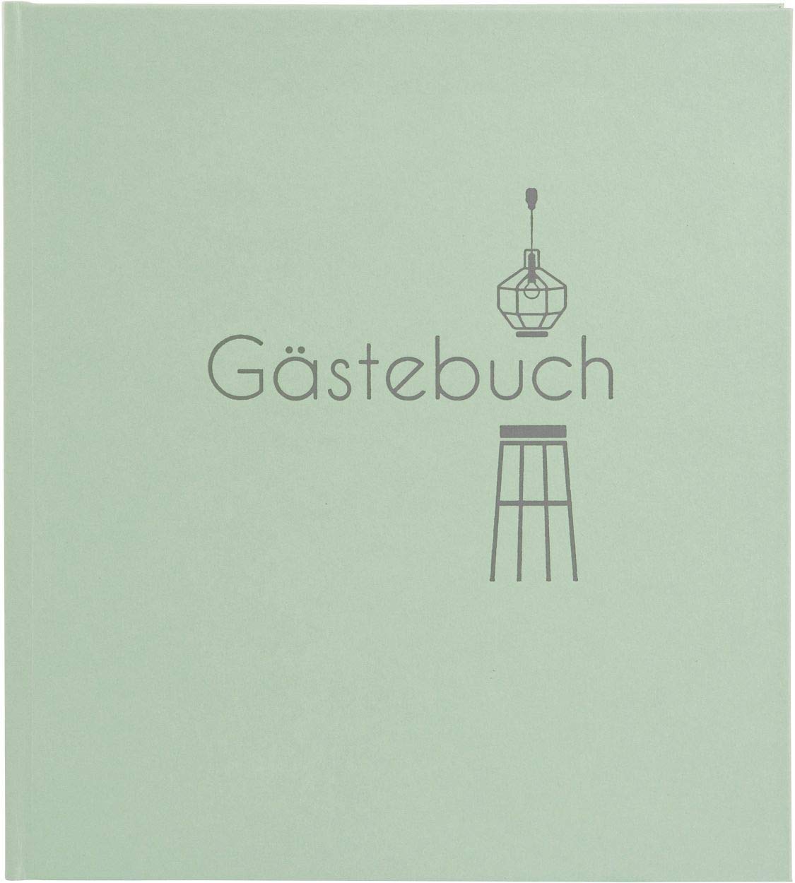 goldbuch Guest Book Stay, Photo Book for Guests with 176 White Pages and Bookmark, Textured Bookbinding Paper Cover with Embossing, Photo Album Approx. 23 x 25 cm, Mint, Paper, 23 x 25 x 2 cm