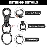 Fentar 6Pcs Heavy Duty Dog Lead Clips Zinc Alloy 360° Swivel Snap Hook Black view 3