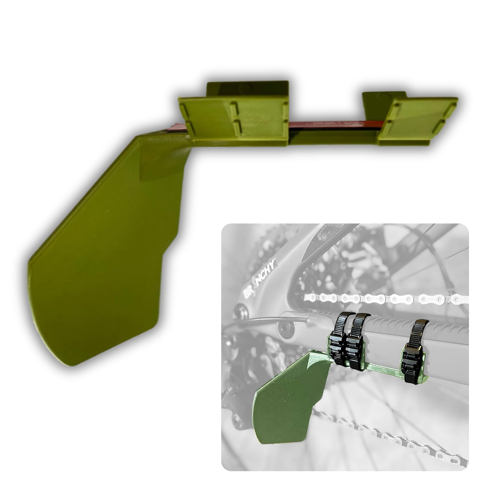 Branchy Protection, Universal Rear Bike Shift Protector | Recommended for MTB, Ebike, Enduro, DH, Gravel (Forest Green)