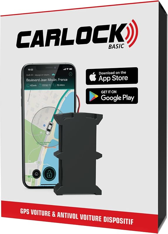 Basic 4G Traceur GPS. Alarme & Antivol Voiture. Trace Votre Voiture en Temps Réel et Vous Avertit Immédiatement en Cas de Vibration ou de Mouvement Suspect. Connecté