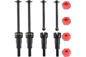 Fraizoe RC Steel Drive Shaft Kit Front & Rear (Universal Shafts/Rear stub axles/Dogbones/Hexes) - Compatible with ARRMA 1/16 Mojave GROM Series Desert Trucks (ARA2104/ARA2304/ARA2304S)